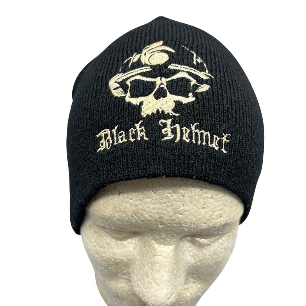 Black Helmet‎ Skull Beanie Unisex Firefighter Knit Hat Hero Core Streetwear Bold